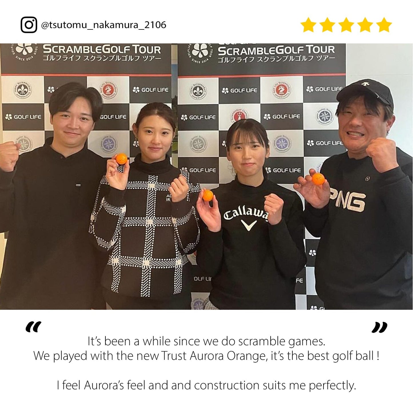 K9 Model - Aurora Orange - Crystal Urethane Cover with Dynamic Core - Trust Golf USA