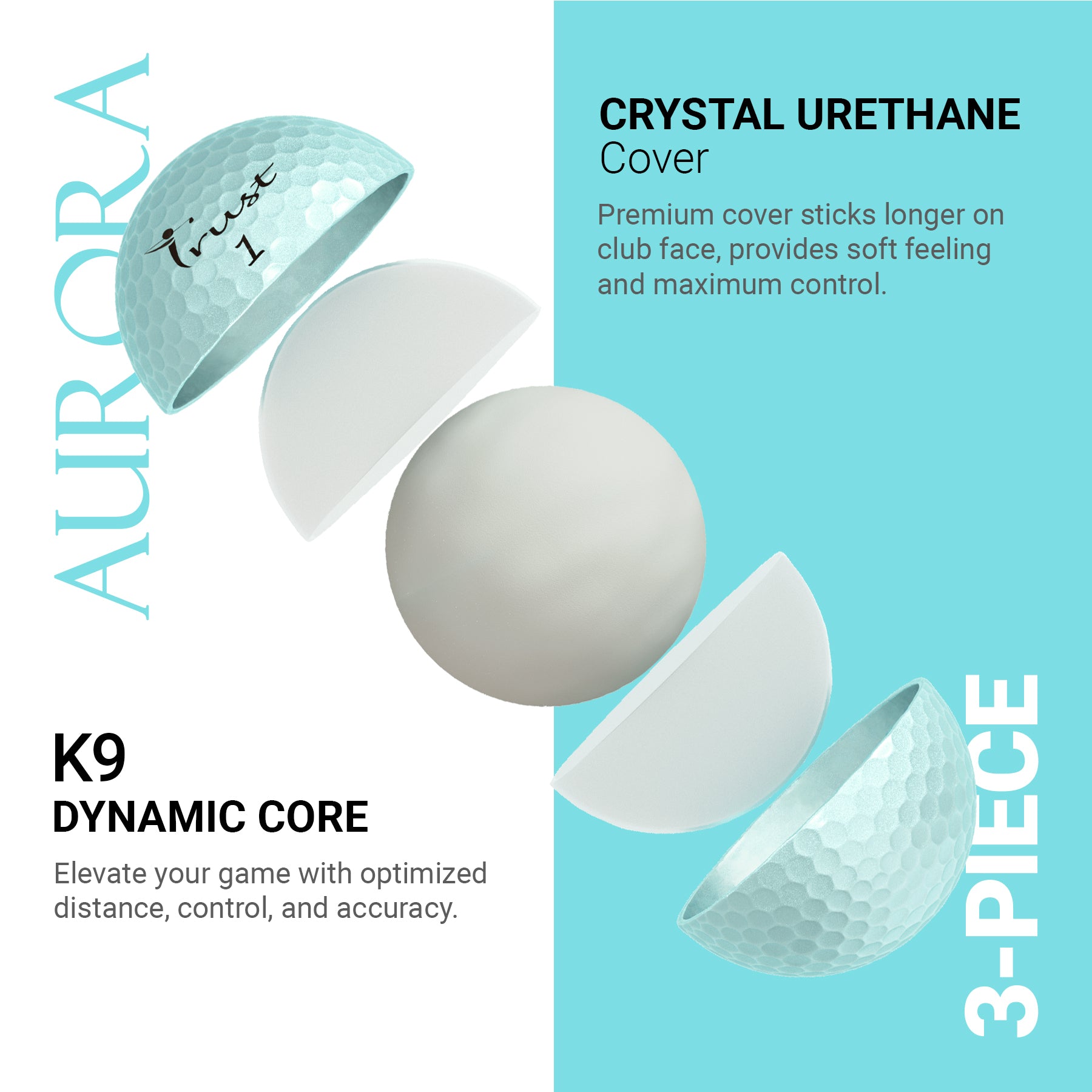 Aurora Trust 　18球　オーロラブルー【未使用球12球】 Trust Aurora Golf Ball- Crystal Urethane Cover with Reactive Core