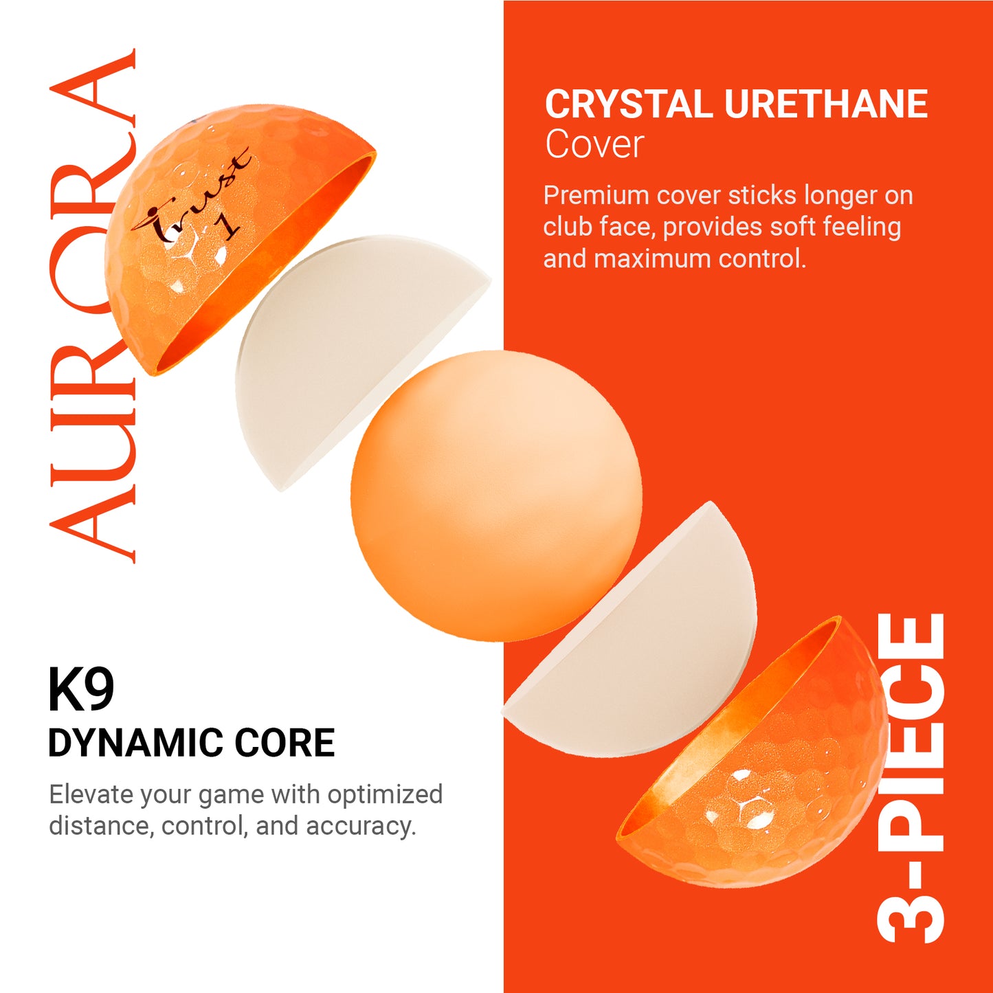 K9 Model- Aurora Orange- Crystal Urethane Cover with Dynamic Core