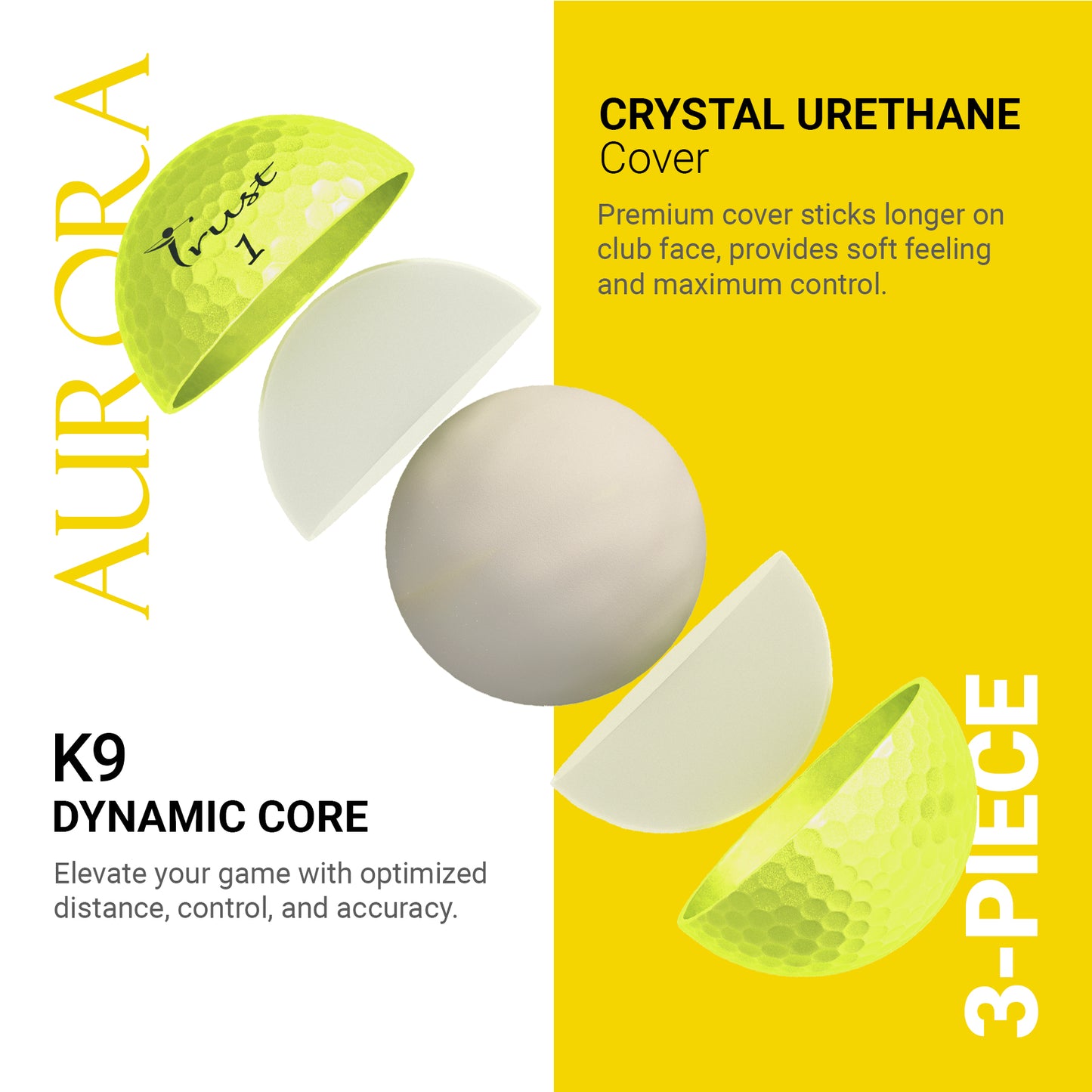 K9 Model- Aurora Yellow- Crystal Urethane Cover with Dynamic Core