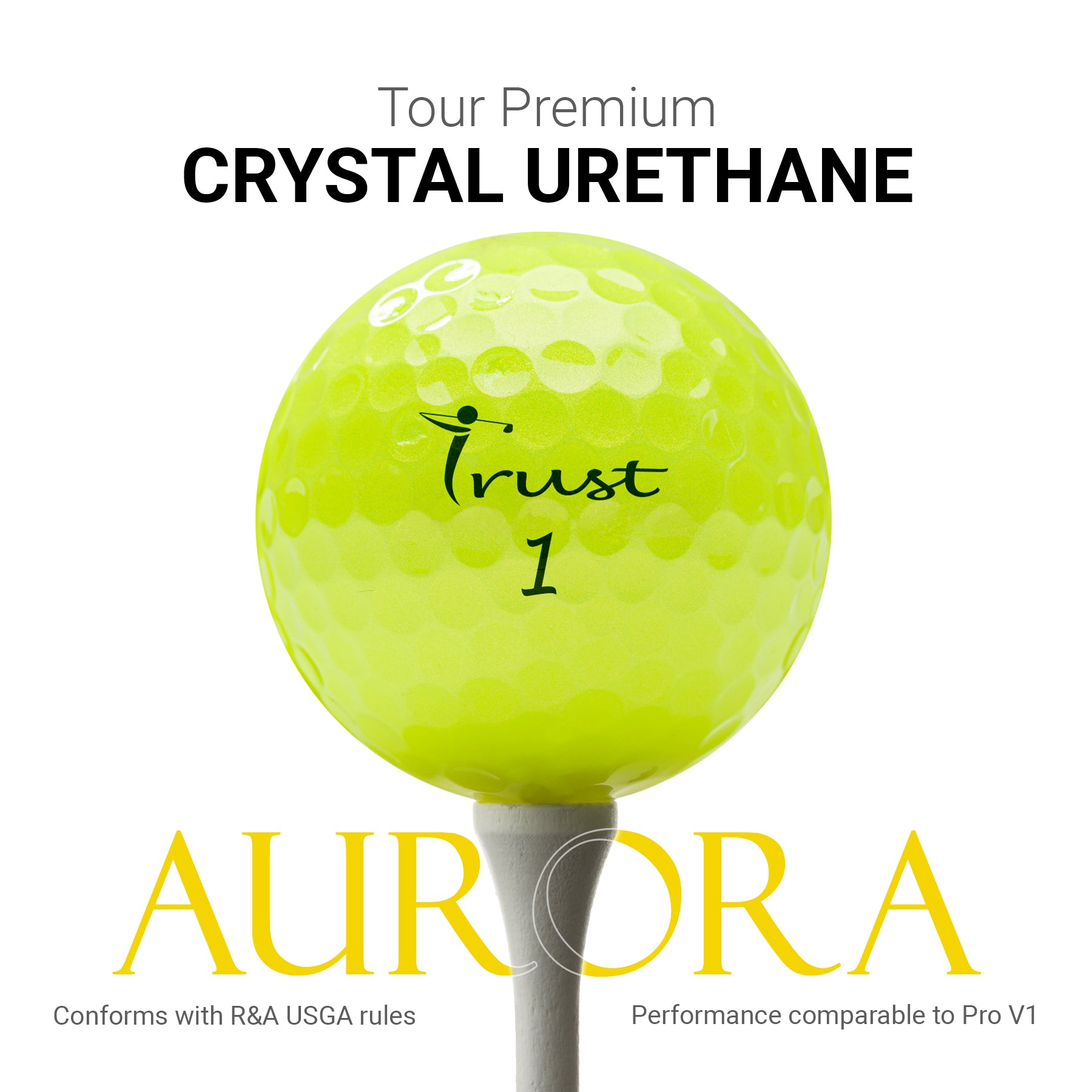 Trust Aurora Golf Ball- Crystal Urethane Cover with Reactive Core