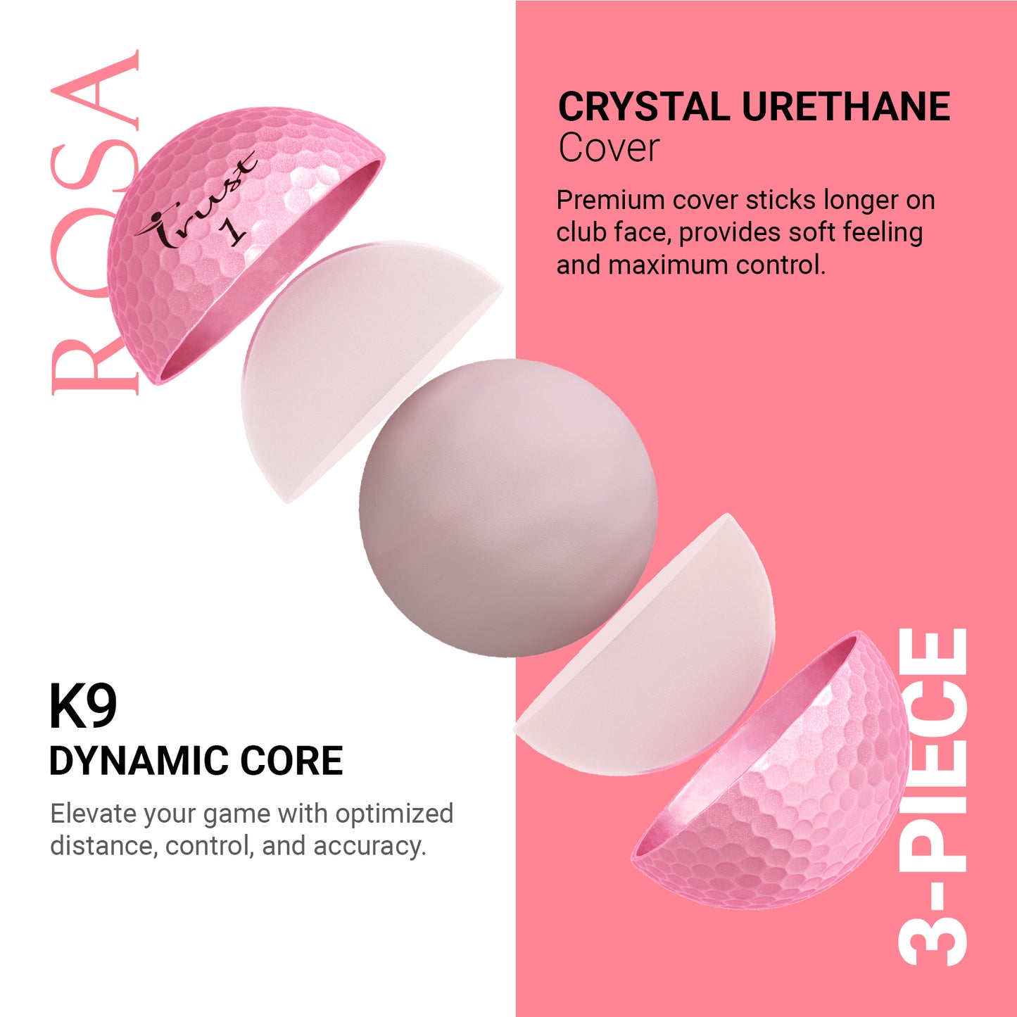 K9 Model- Rosa Golden Pink- Crystal Urethane Cover with Dynamic Core