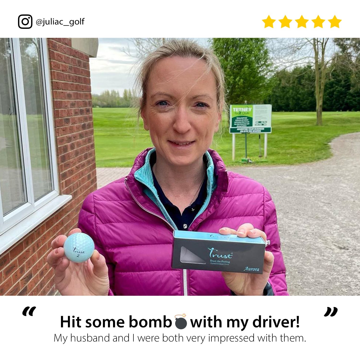 K9 Model - Aurora Icy Blue - Crystal Urethane Cover with Dynamic Core - Trust Golf USA