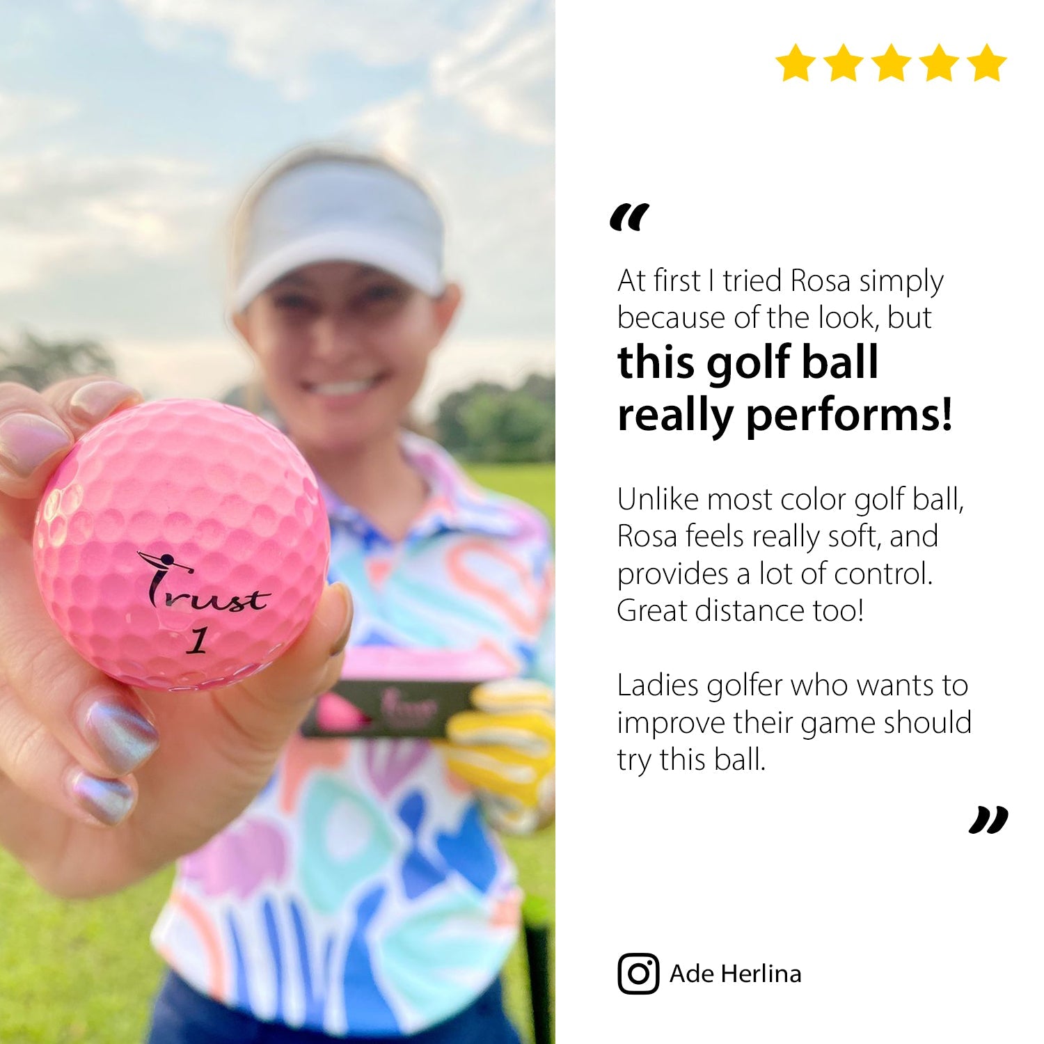 K9 Model - Rosa Golden Pink - Crystal Urethane Cover with Dynamic Core - Trust Golf USA